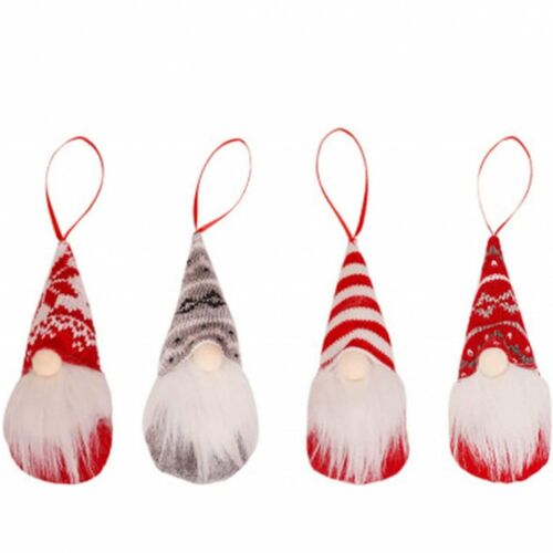 4er Set Topjess Weihnachtswichtel, rot/weiß/grau, Textil, 16 x 6 cm 124034489