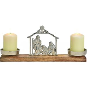 KONTARBOOR - Scena Nașterii - Lemn/Metal - 36x15x8cm 124036191 - Decorațiuni de Crăciun