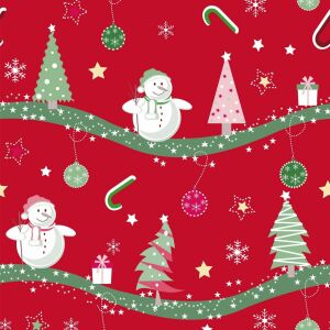 Jolihome Tapet Crăciun Autoadeziv - Omuleți de Zăpadă - 44x500cm 124036321 - Wallpaper