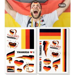 Set 16 foi de tatuaje cu drapelul Germanie Crafterlife, vinil, galben/rosu/negru 124036342 - Tatuaje temporare