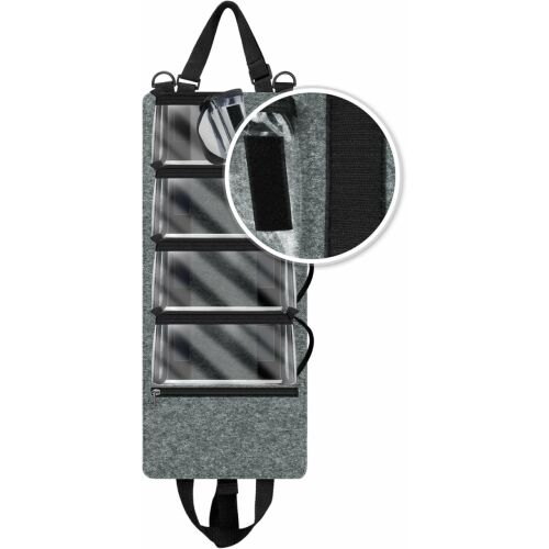 Сгъваем органайзер за висящи играчки Annmore, текстил/пластмаса, сив/черен/прозрачен, 23 x 52 см 124036987