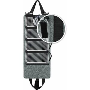 Skladací závesný organizér na hračky Annmore, textil/plast, sivý/čierny/priehľadný, 23 x 52 cm 124036987 - Poličky a organizéry na skladovanie hračiek