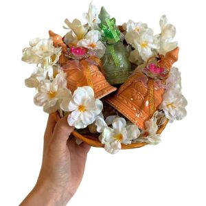 Koszyk dekoracyjny wielkanocny Naramaki, wielokolorowy, ceramika/drewno, 14 cm 124037188 - Dekoracja wielkanocna