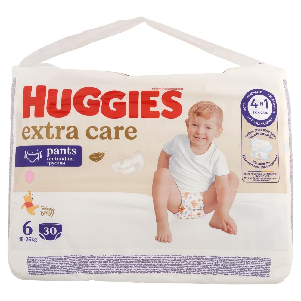 Huggies Extra Care Pants Bugyipelenka 15-25kg Junior 6 (30db)