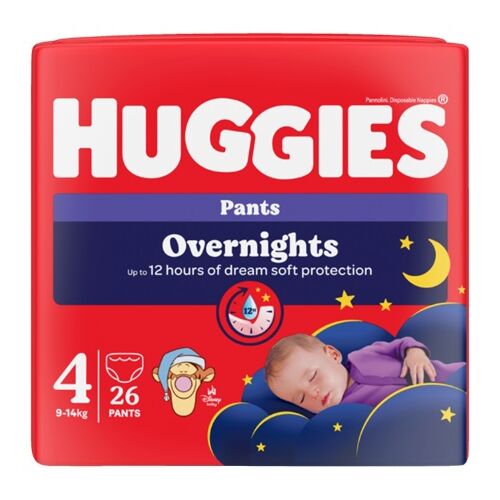 Huggies Overnight Pants Größe 4, 26 Stück, für Babys von 9-14 kg