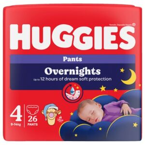 Huggies Overnight Pants Size 4, 26 count, for 9-14kg babies - Diapering