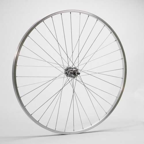 FK 22-622 H. alu abr. acél agy ezüst, Trekingové bicyklové koleso s maticou na koniec osi a podložkou