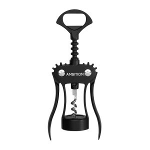 Ambition Silky fekete szárnyas dugóhúzó, könnyű bornyitó - Báreszköz