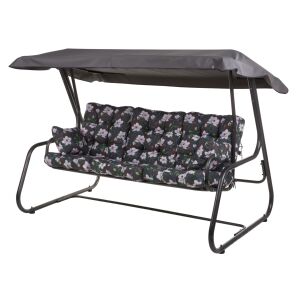 Patio Celebes 4 személyes kerti hintaágy virágos párnákkal és tetővel - Hintaágy