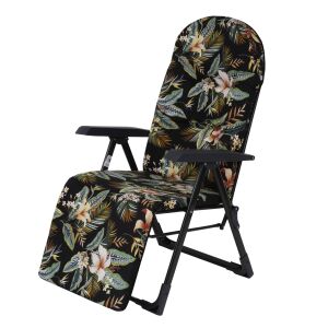 Patio Galaxy Plus összecsukható kerti szék lábtartóval, virágmintás - Patio
