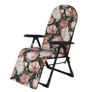 Patio Galaxy Plus összecsukható kerti szék lábtartóval, virágmintás - Patio