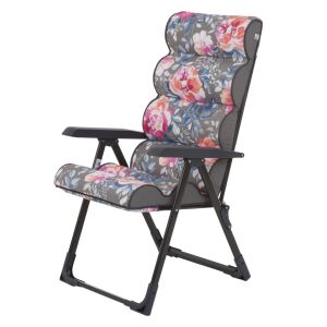 Lepe virágos összecsukható kerti szék, kényelmes kültéri ülőalkalmatosság - Patio