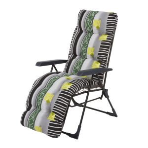 Malaga Plus összecsukható kerti szék lábtartóval, csíkos párnával - Patio