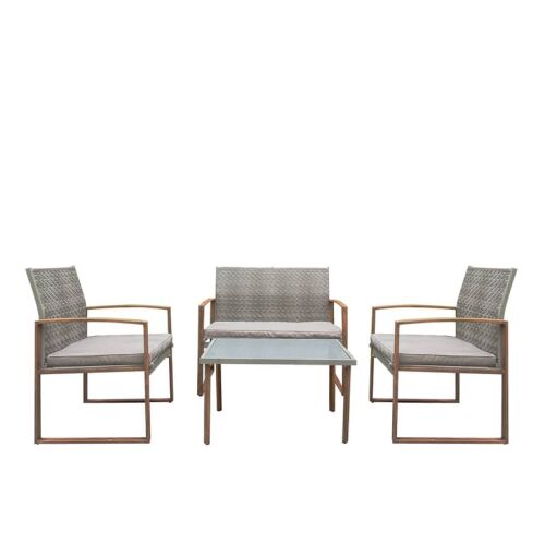 Patio Emma Technorattan kerti bútor szett fehér háttérrel