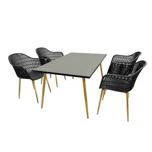 Patio Luc fekete étkezőgarnitúra fehér háttérrel - Patio