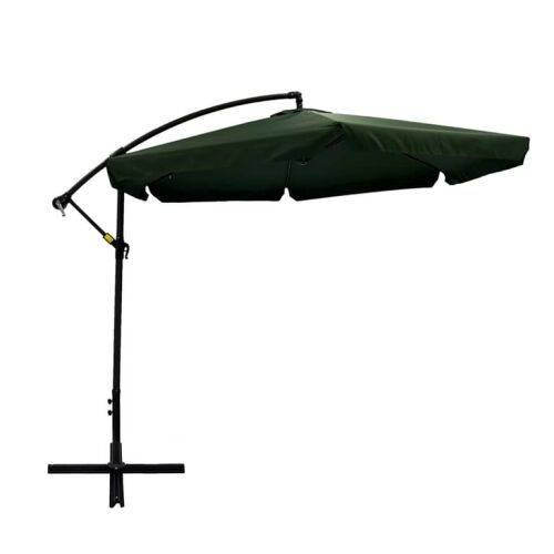 Patio 3m zöld oldalkaros napernyő fehér háttérrel