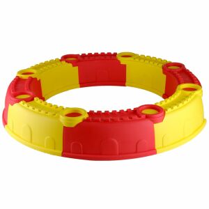 Piros és sárga műanyag kerek homokozó gyerekeknek - Patio