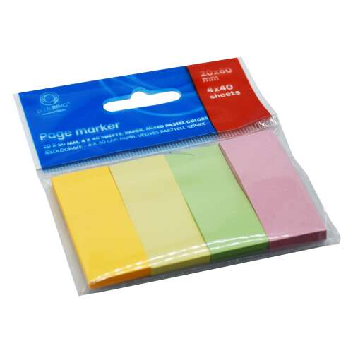 Etikett 20x50mm, 4x40 Blatt, Papier, gemischte Pastellfarben bluering®