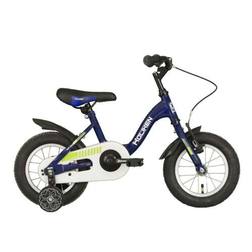 12 Zoll Koliken Lindo Kinderfahrrad in Blau und Grün mit Stützrädern