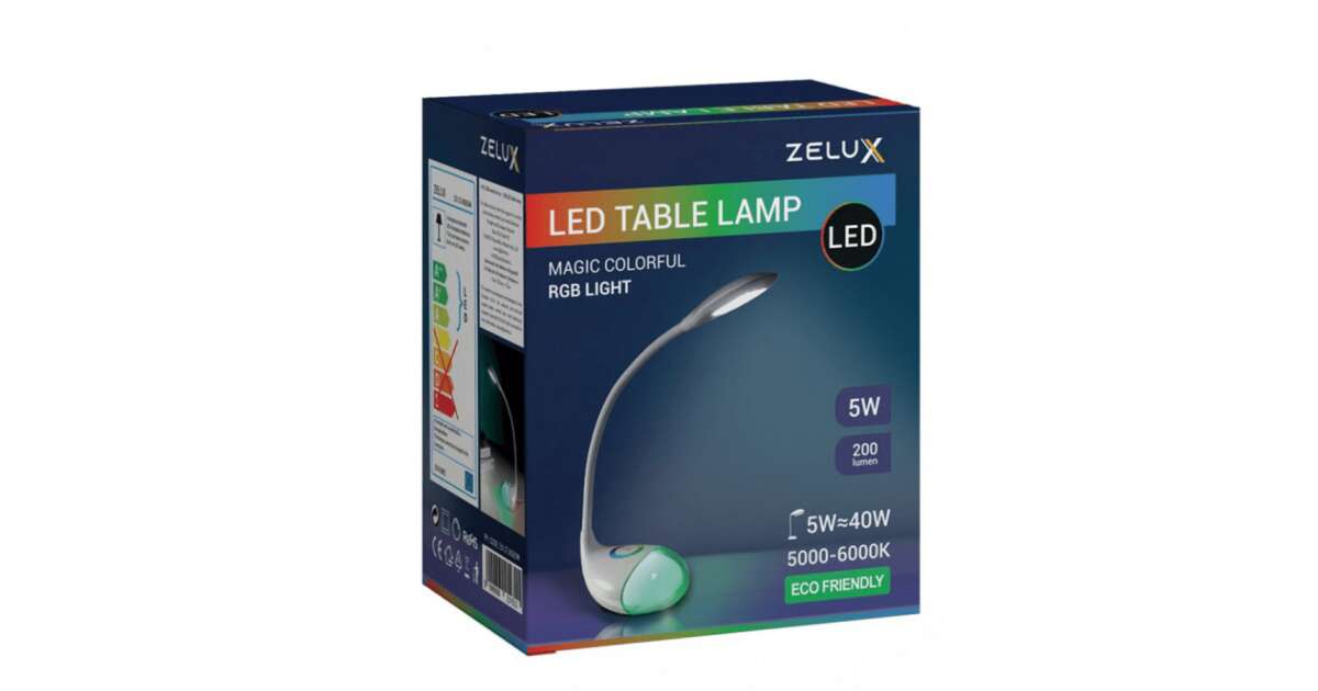 ZELUX LED Asztali Lámpa RGB Hangulatvilágítás dimmelhető 5W Pepita.hu