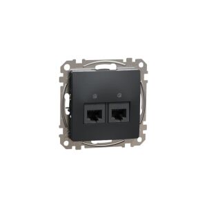 Schneider Sedna Design 2xRJ45 Cat5e UTP aljzat antracit SDD114452 124463333 - Schneider