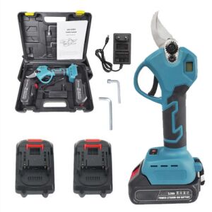 Set de foarfece de tăiere Hayami HA-1028, fără fir, 48V, 2 baterii, încărcător, geantă de transport, Foarfece de tăiere electrice pentru ramuri de copaci, pomi fructiferi, arbuști, viță de vie - Unelte de grădină