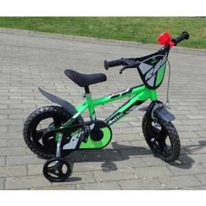 Zöld Dino Bikes 412UL 12 colos gyerek kerékpár segédkerekekkel - Dino Bikes