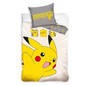 Спален комплект Pokémon Pikachu, плик за завивка 140x200 см и калъфка за възглавница - Carbotex
