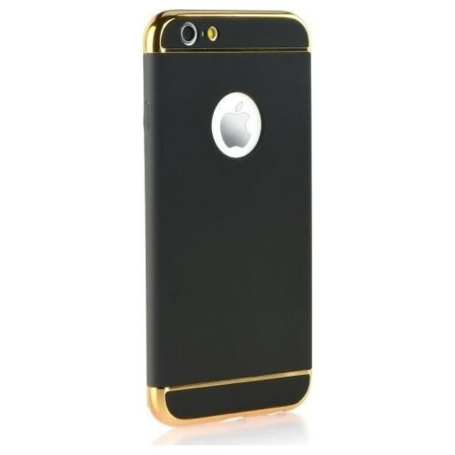 Fekete iPhone 6/6S tok arany szegéllyel, Elegance Luxury 3in1 