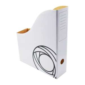 bluering® 8cm white cardboard magazine file, with pull-out hole - BlueRing