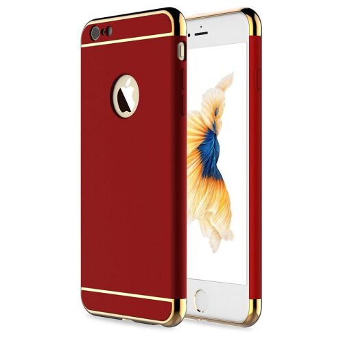 Elegance Luxury 3 az 1-ben piros iPhone SE2 tok arany szegéllyel - Műszaki cikk és elektronika