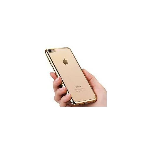Arany iPhone 7 tok, elektroplatírozott arany, TPU lökhárító, műanyag hátlap, vékony, védő, elegáns, tükörhatás 