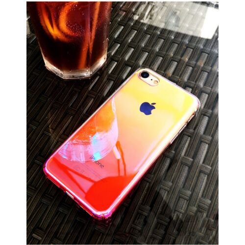 iPhone X tok, Gradiens Szín Chameleon Roz / Pink, Védő Hátsó Borító, Ütésálló, Karcálló, Csúszásgátló, Double Colors Technológia - Telefontok