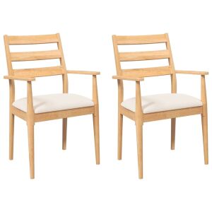 Pár vidaXL tömörfa gumiból készült étkezőszék párnákkal - Bútor