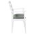 vidaXL fehér étkezőszék szürke párnával, oldalnézet