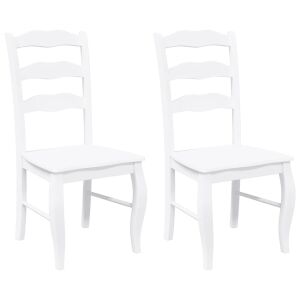 Pár vidaXL fehér tömör gumifa étkezőszék - Étkező szék