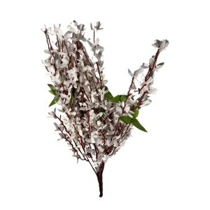 Fehér mű virágok ágon 62cm