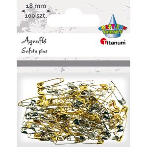 Fém biztosítótű csomag arany és ezüst színben - 1,8 cm - 100 darabos