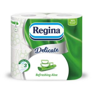 Regina Delicate Aloe Vera toalettpapír, 3 rétegű, 4 tekercs - Regina