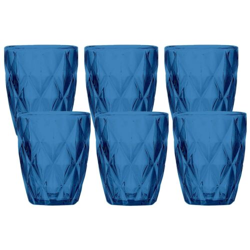 Kék üvegpohár 6db 270ml 124540113