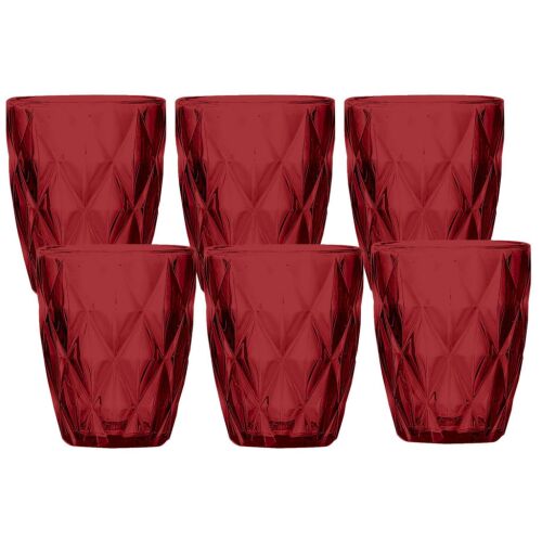 Piros üvegpohár 6db 270ml 124540114