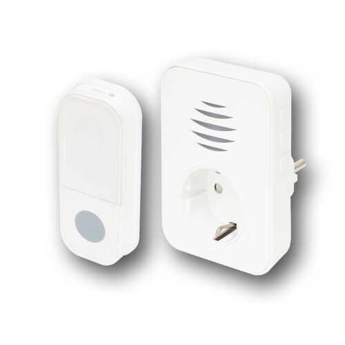 Home DBA1101AC vezeték nélküli csengő, elemes nyomógomb, max. 150m hatótáv, 38 dallam, IP44 nyomógomb