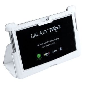 Husă piele albă Samsung Galaxy Tab 2 10.1 - Huse tablete