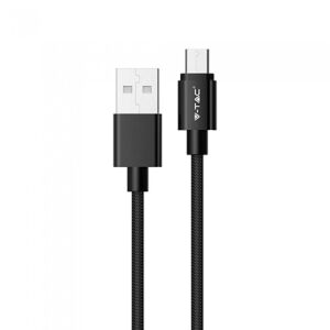Cablu USB V-TAC 1m negru de la USB A la Micro USB - Cabluri de date