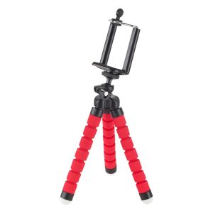 Trepied flexibil roșu pentru smartphone-uri și camere de acțiune - Trepiede foto/video pentru telefoane/aparate