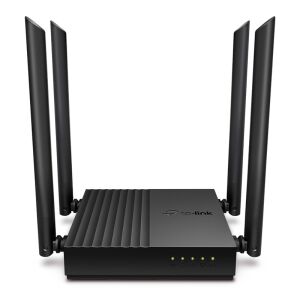 Router Wi-Fi TP-Link Archer C64 AC1200 Dual Band Gigabit, negru, vedere din față - Routere Wi-Fi, adaptoare