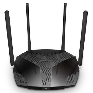 Router Wi-Fi 6 Mercusys AX1800, negru, vedere din față - Routere Wi-Fi, adaptoare