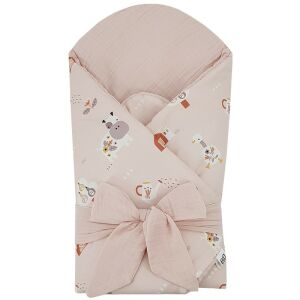 EKO Muszlin pólya kókusz kivehető betéttel My farma Muselin Powder pink 75x75 cm 124594201 - Eko