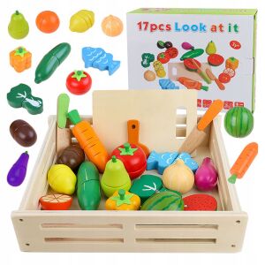 MÁGNESES FADARABOK GYÜMÖLCSÖK ZÖLDSÉGEK NAGY MONTESSORI KÉSZLET