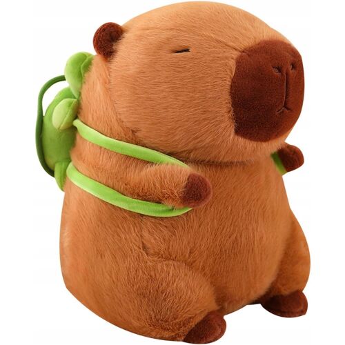 KAPIBARA PLUS PACKAGE plüss játék teknős hátizsákkal, 41cm, sárga